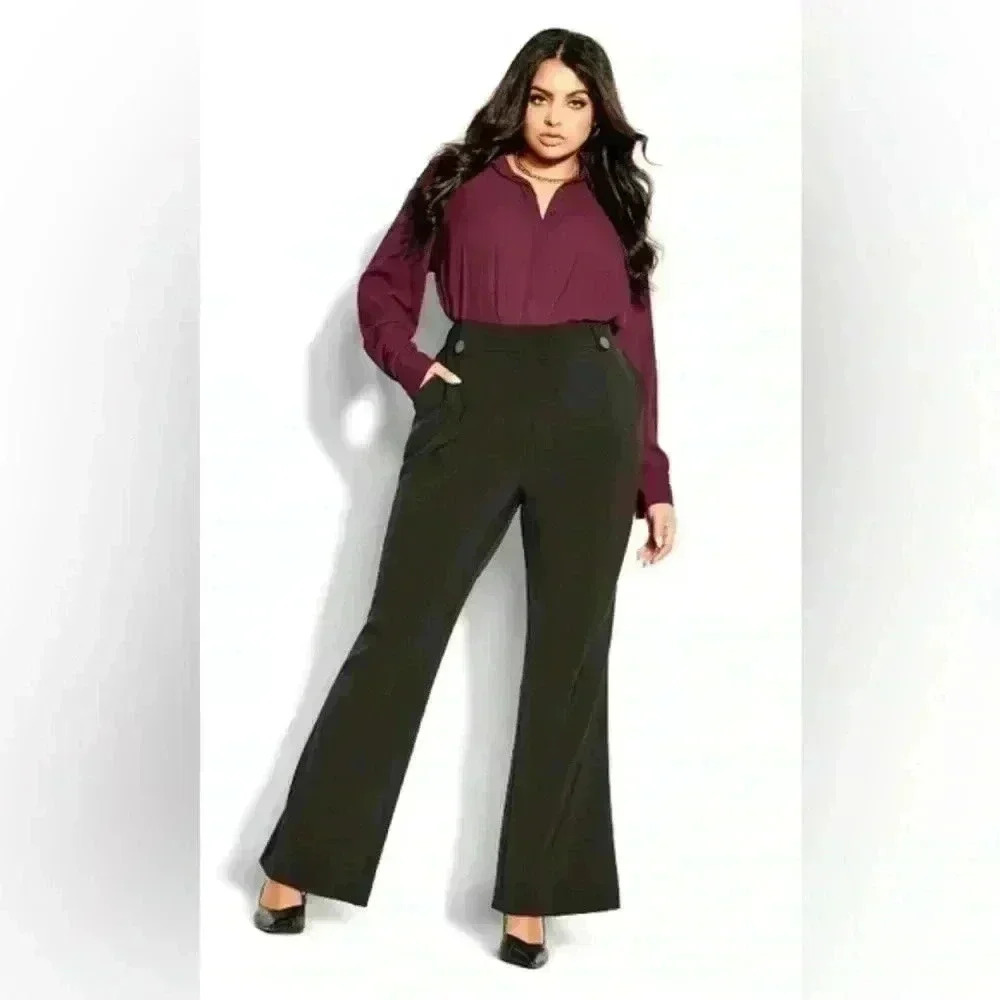 City Chic Tuxe Luxe Flare Pant Size 22 NEW